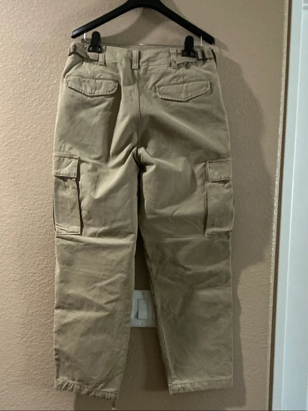 Men's Beige Cargo Pants - Casual Utility Trousers